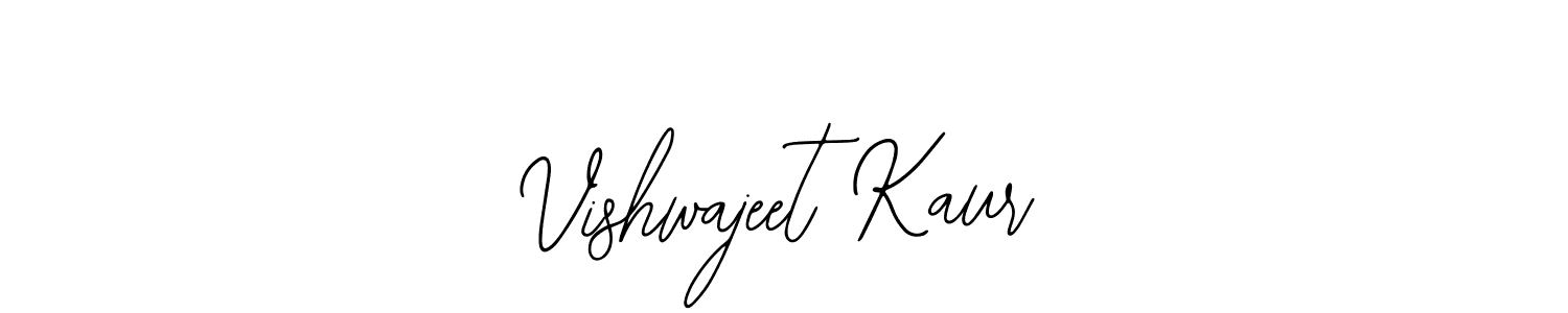 How to make Vishwajeet Kaur name signature. Use Bearetta-2O07w style for creating short signs online. This is the latest handwritten sign. Vishwajeet Kaur signature style 12 images and pictures png