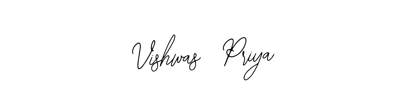 The best way (Bearetta-2O07w) to make a short signature is to pick only two or three words in your name. The name Vishwas  Priya include a total of six letters. For converting this name. Vishwas  Priya signature style 12 images and pictures png