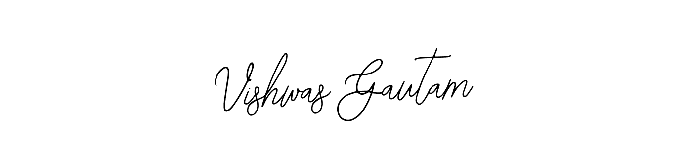 How to make Vishwas Gautam name signature. Use Bearetta-2O07w style for creating short signs online. This is the latest handwritten sign. Vishwas Gautam signature style 12 images and pictures png