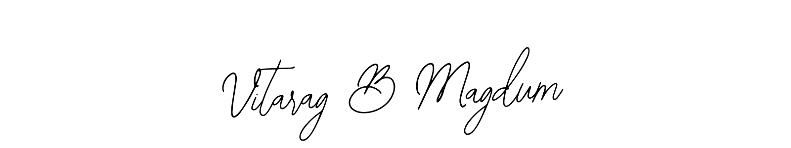 How to make Vitarag B Magdum name signature. Use Bearetta-2O07w style for creating short signs online. This is the latest handwritten sign. Vitarag B Magdum signature style 12 images and pictures png
