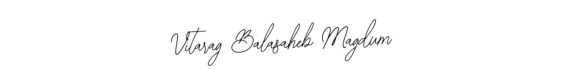 How to make Vitarag Balasaheb Magdum name signature. Use Bearetta-2O07w style for creating short signs online. This is the latest handwritten sign. Vitarag Balasaheb Magdum signature style 12 images and pictures png