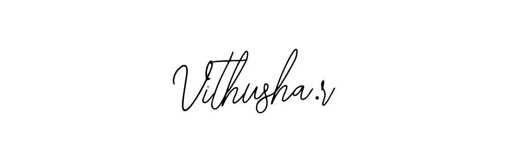 The best way (Bearetta-2O07w) to make a short signature is to pick only two or three words in your name. The name Vithusha.r include a total of six letters. For converting this name. Vithusha.r signature style 12 images and pictures png