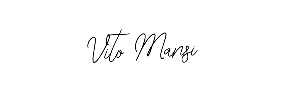 How to make Vito Mansi name signature. Use Bearetta-2O07w style for creating short signs online. This is the latest handwritten sign. Vito Mansi signature style 12 images and pictures png