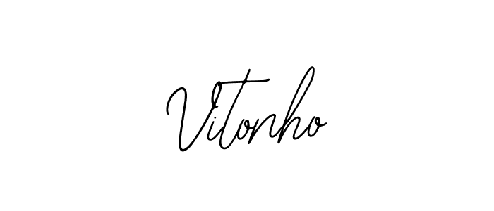 You should practise on your own different ways (Bearetta-2O07w) to write your name (Vitonho) in signature. don't let someone else do it for you. Vitonho signature style 12 images and pictures png