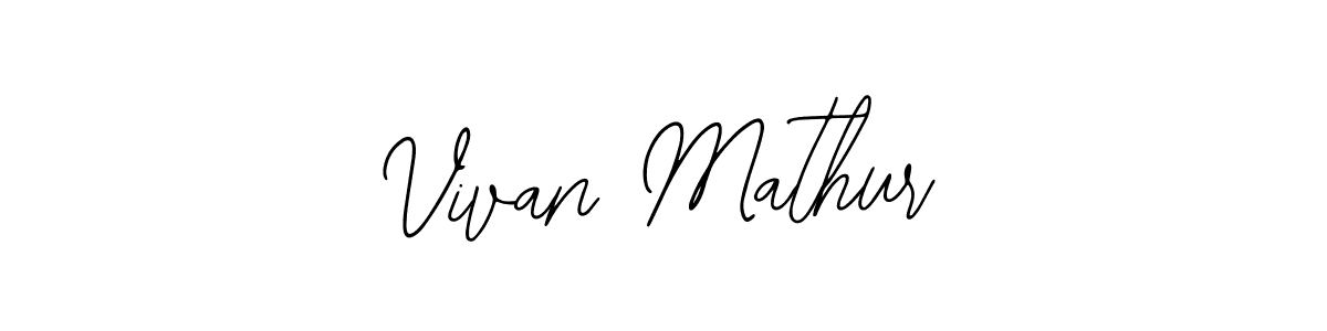 You should practise on your own different ways (Bearetta-2O07w) to write your name (Vivan Mathur) in signature. don't let someone else do it for you. Vivan Mathur signature style 12 images and pictures png