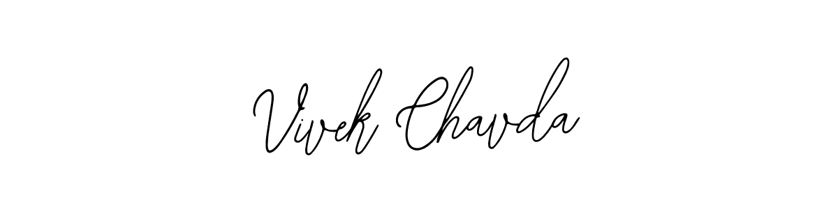 How to make Vivek Chavda name signature. Use Bearetta-2O07w style for creating short signs online. This is the latest handwritten sign. Vivek Chavda signature style 12 images and pictures png