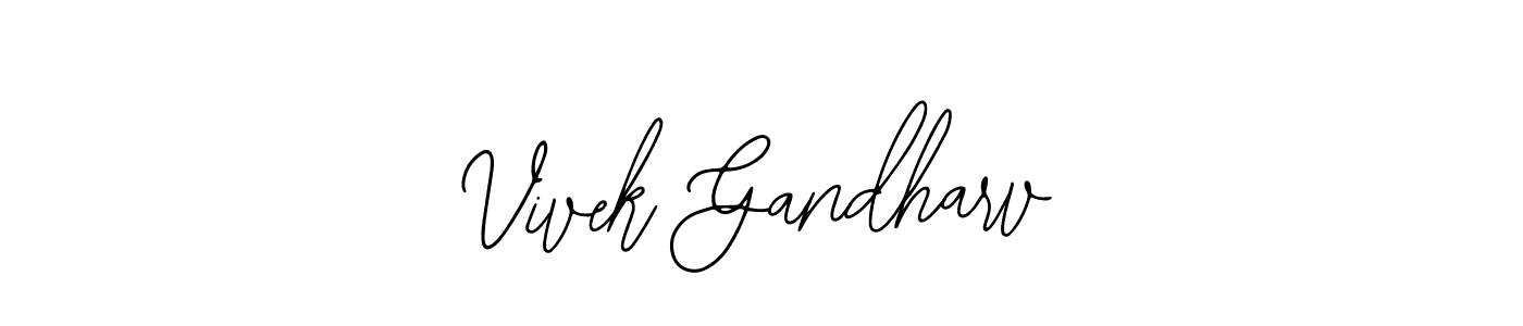 How to make Vivek Gandharv name signature. Use Bearetta-2O07w style for creating short signs online. This is the latest handwritten sign. Vivek Gandharv signature style 12 images and pictures png