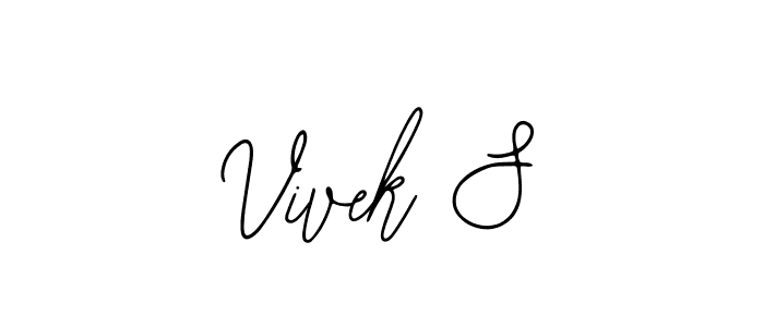 How to make Vivek S name signature. Use Bearetta-2O07w style for creating short signs online. This is the latest handwritten sign. Vivek S signature style 12 images and pictures png