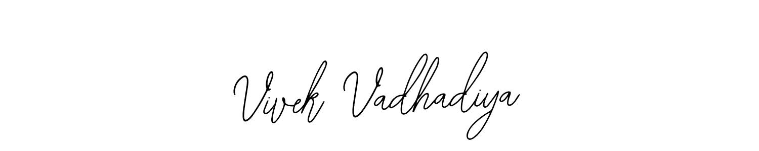 The best way (Bearetta-2O07w) to make a short signature is to pick only two or three words in your name. The name Vivek Vadhadiya include a total of six letters. For converting this name. Vivek Vadhadiya signature style 12 images and pictures png