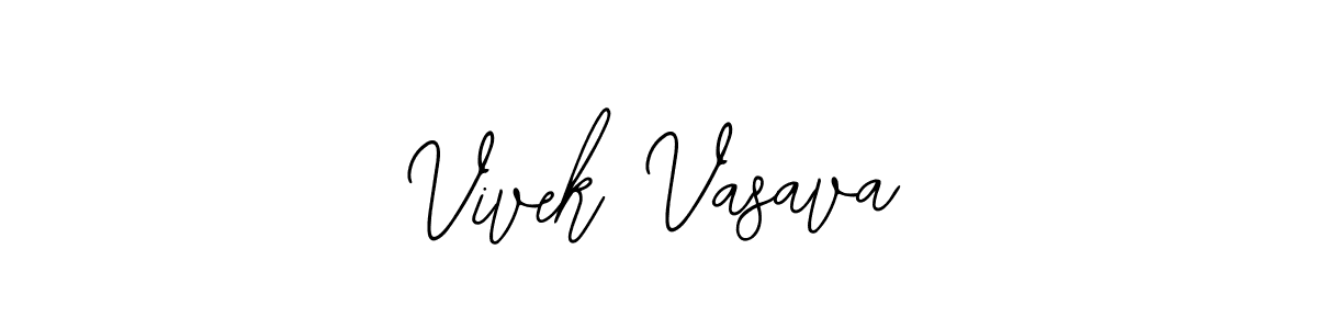 How to make Vivek Vasava name signature. Use Bearetta-2O07w style for creating short signs online. This is the latest handwritten sign. Vivek Vasava signature style 12 images and pictures png