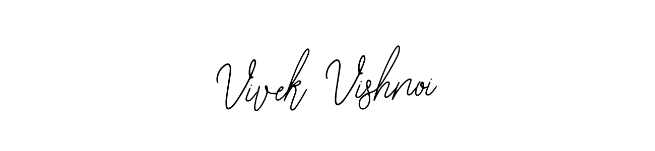 How to make Vivek Vishnoi name signature. Use Bearetta-2O07w style for creating short signs online. This is the latest handwritten sign. Vivek Vishnoi signature style 12 images and pictures png
