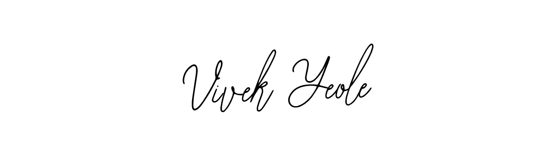 Bearetta-2O07w is a professional signature style that is perfect for those who want to add a touch of class to their signature. It is also a great choice for those who want to make their signature more unique. Get Vivek Yeole name to fancy signature for free. Vivek Yeole signature style 12 images and pictures png