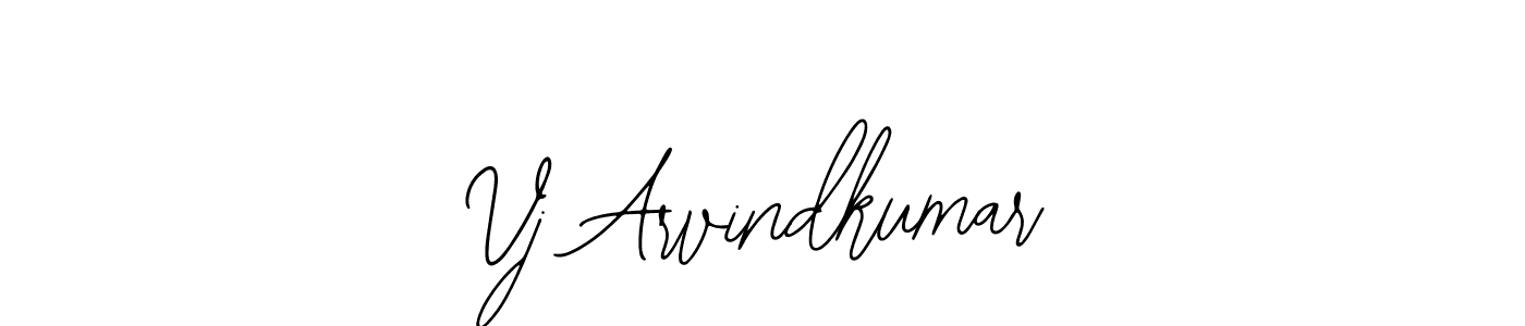 The best way (Bearetta-2O07w) to make a short signature is to pick only two or three words in your name. The name Vj Arvindkumar include a total of six letters. For converting this name. Vj Arvindkumar signature style 12 images and pictures png