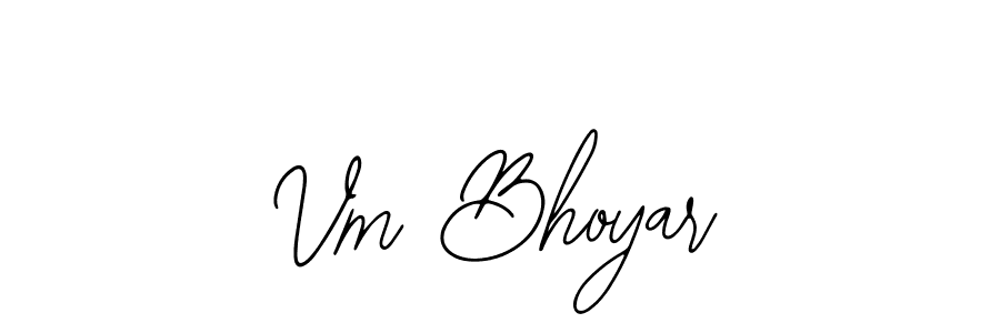 How to make Vm Bhoyar name signature. Use Bearetta-2O07w style for creating short signs online. This is the latest handwritten sign. Vm Bhoyar signature style 12 images and pictures png