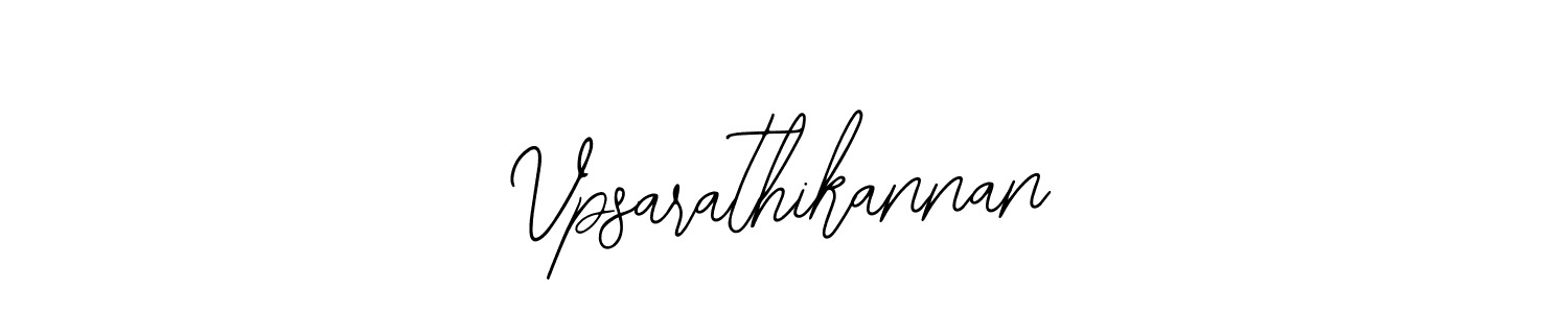 How to make Vpsarathikannan name signature. Use Bearetta-2O07w style for creating short signs online. This is the latest handwritten sign. Vpsarathikannan signature style 12 images and pictures png