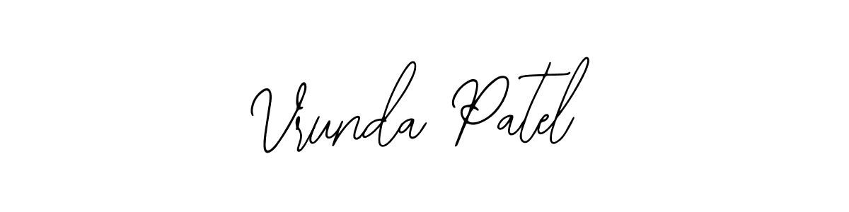 if you are searching for the best signature style for your name Vrunda Patel. so please give up your signature search. here we have designed multiple signature styles  using Bearetta-2O07w. Vrunda Patel signature style 12 images and pictures png