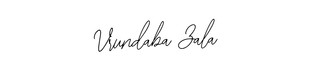 Use a signature maker to create a handwritten signature online. With this signature software, you can design (Bearetta-2O07w) your own signature for name Vrundaba Zala. Vrundaba Zala signature style 12 images and pictures png
