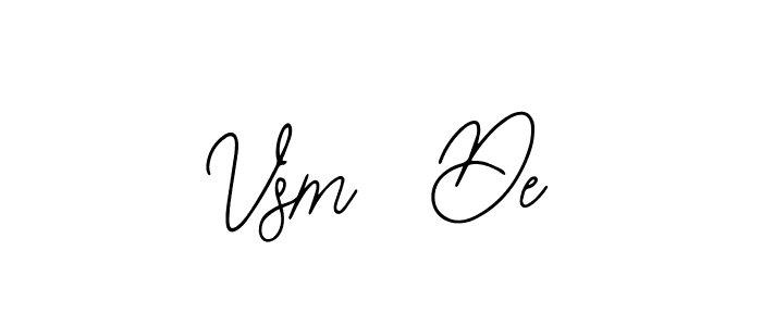 How to make Vsm  De name signature. Use Bearetta-2O07w style for creating short signs online. This is the latest handwritten sign. Vsm  De signature style 12 images and pictures png