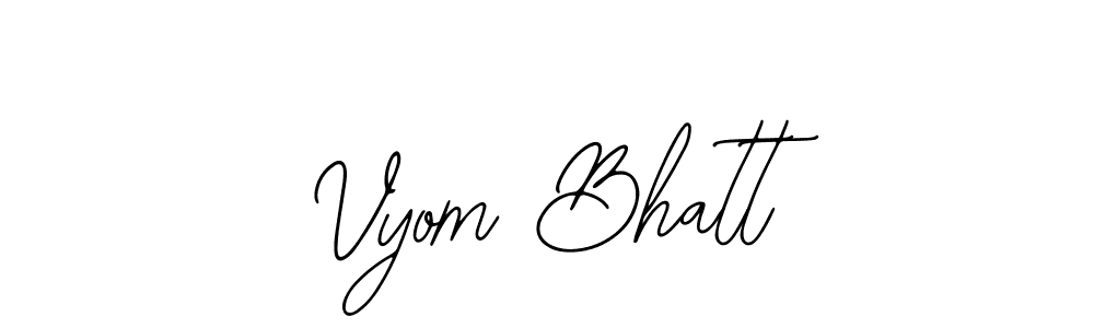 Create a beautiful signature design for name Vyom Bhatt. With this signature (Bearetta-2O07w) fonts, you can make a handwritten signature for free. Vyom Bhatt signature style 12 images and pictures png