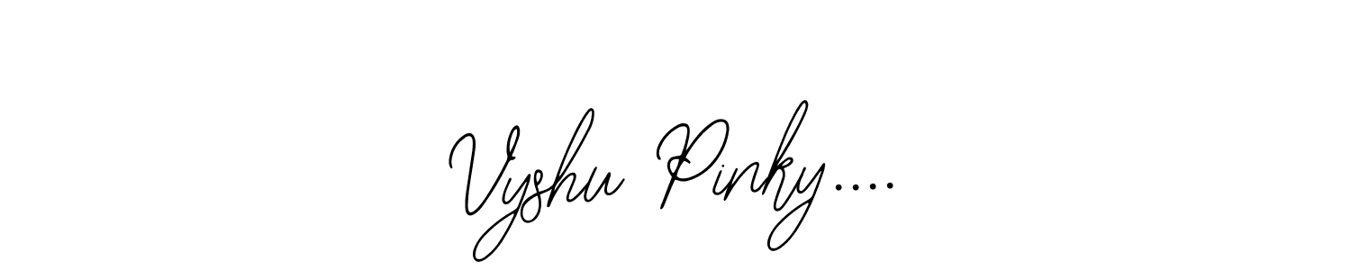 How to make Vyshu Pinky.... name signature. Use Bearetta-2O07w style for creating short signs online. This is the latest handwritten sign. Vyshu Pinky.... signature style 12 images and pictures png