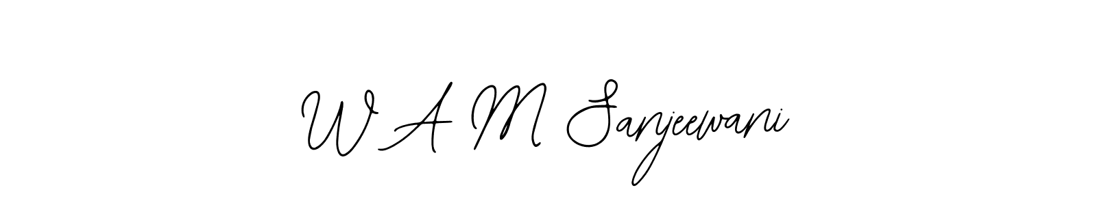 How to make W A M Sanjeewani name signature. Use Bearetta-2O07w style for creating short signs online. This is the latest handwritten sign. W A M Sanjeewani signature style 12 images and pictures png