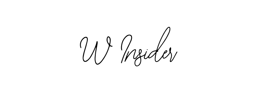 You should practise on your own different ways (Bearetta-2O07w) to write your name (W Insider) in signature. don't let someone else do it for you. W Insider signature style 12 images and pictures png