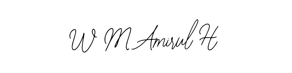 Use a signature maker to create a handwritten signature online. With this signature software, you can design (Bearetta-2O07w) your own signature for name W M Amirul H. W M Amirul H signature style 12 images and pictures png