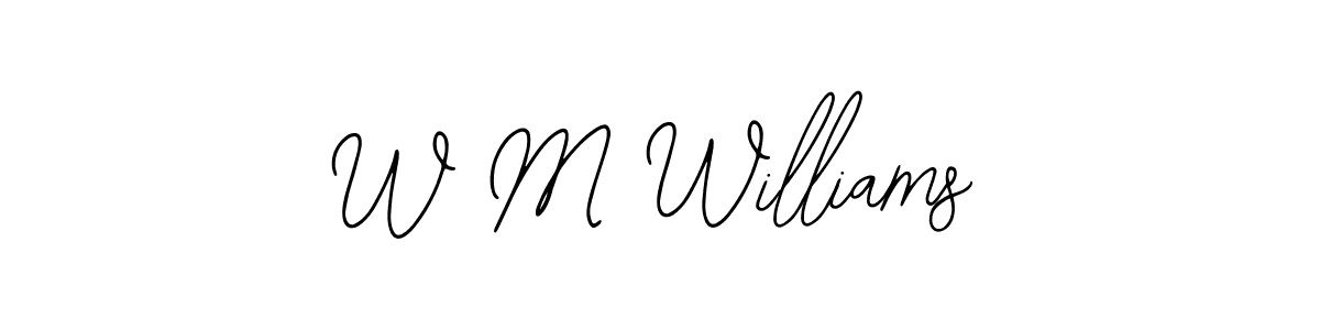 How to make W M Williams name signature. Use Bearetta-2O07w style for creating short signs online. This is the latest handwritten sign. W M Williams signature style 12 images and pictures png