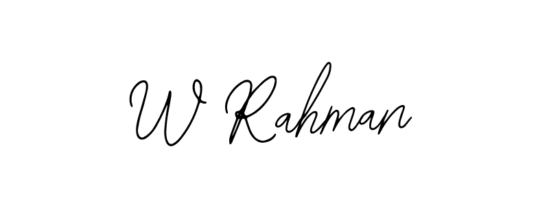 Use a signature maker to create a handwritten signature online. With this signature software, you can design (Bearetta-2O07w) your own signature for name W Rahman. W Rahman signature style 12 images and pictures png