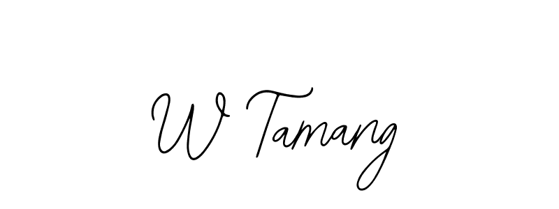 Design your own signature with our free online signature maker. With this signature software, you can create a handwritten (Bearetta-2O07w) signature for name W Tamang. W Tamang signature style 12 images and pictures png