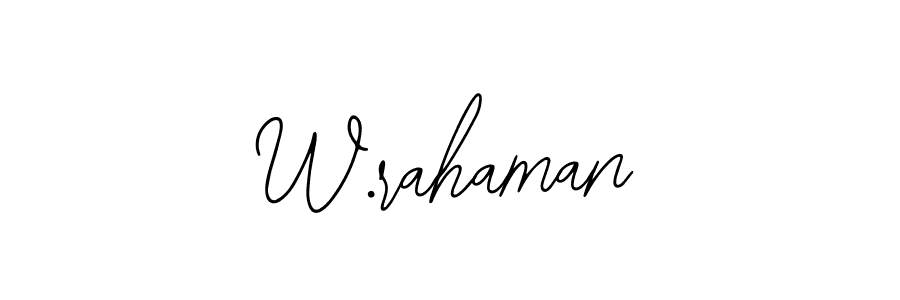 You should practise on your own different ways (Bearetta-2O07w) to write your name (W.rahaman) in signature. don't let someone else do it for you. W.rahaman signature style 12 images and pictures png