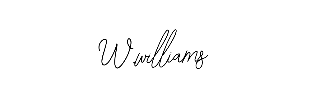 Design your own signature with our free online signature maker. With this signature software, you can create a handwritten (Bearetta-2O07w) signature for name W.williams. W.williams signature style 12 images and pictures png