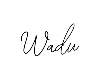 Design your own signature with our free online signature maker. With this signature software, you can create a handwritten (Bearetta-2O07w) signature for name Wadu. Wadu signature style 12 images and pictures png