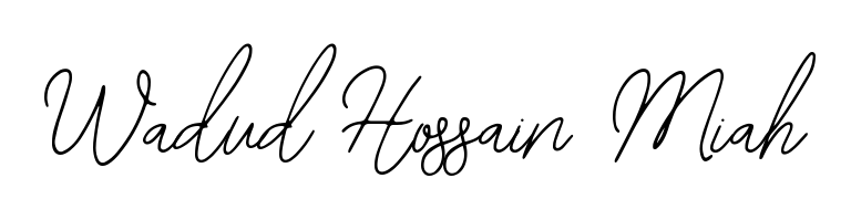 Get an exclusive digital autograph for Wadud Hossain Miah. The Bearetta-2O07w typeface captures the charm of real penmanship on paper. Wadud Hossain Miah signature style 12 images and pictures png