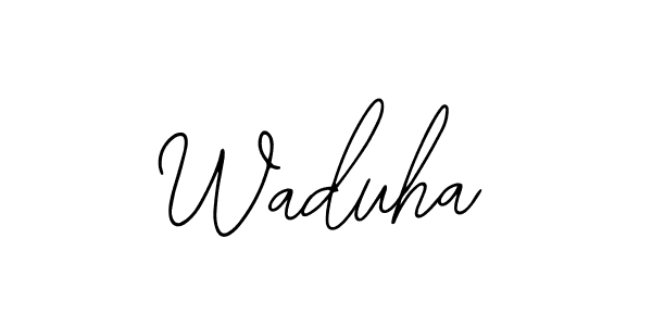 if you are searching for the best signature style for your name Waduha. so please give up your signature search. here we have designed multiple signature styles  using Bearetta-2O07w. Waduha signature style 12 images and pictures png