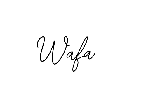 You should practise on your own different ways (Bearetta-2O07w) to write your name (Wafa ) in signature. don't let someone else do it for you. Wafa  signature style 12 images and pictures png