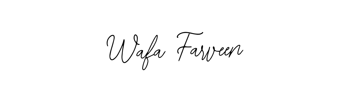 You should practise on your own different ways (Bearetta-2O07w) to write your name (Wafa Farveen) in signature. don't let someone else do it for you. Wafa Farveen signature style 12 images and pictures png