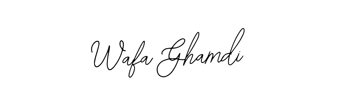 How to make Wafa Ghamdi name signature. Use Bearetta-2O07w style for creating short signs online. This is the latest handwritten sign. Wafa Ghamdi signature style 12 images and pictures png