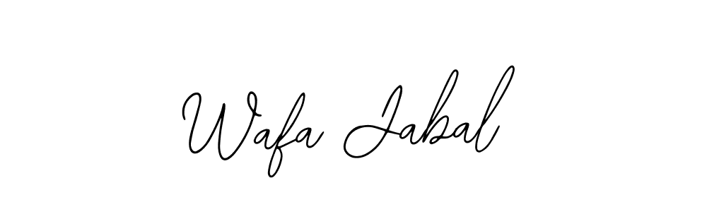 Use a signature maker to create a handwritten signature online. With this signature software, you can design (Bearetta-2O07w) your own signature for name Wafa Jabal. Wafa Jabal signature style 12 images and pictures png