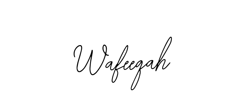 How to make Wafeeqah name signature. Use Bearetta-2O07w style for creating short signs online. This is the latest handwritten sign. Wafeeqah signature style 12 images and pictures png