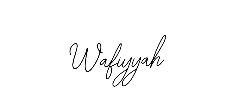 Use a signature maker to create a handwritten signature online. With this signature software, you can design (Bearetta-2O07w) your own signature for name Wafiyyah. Wafiyyah signature style 12 images and pictures png