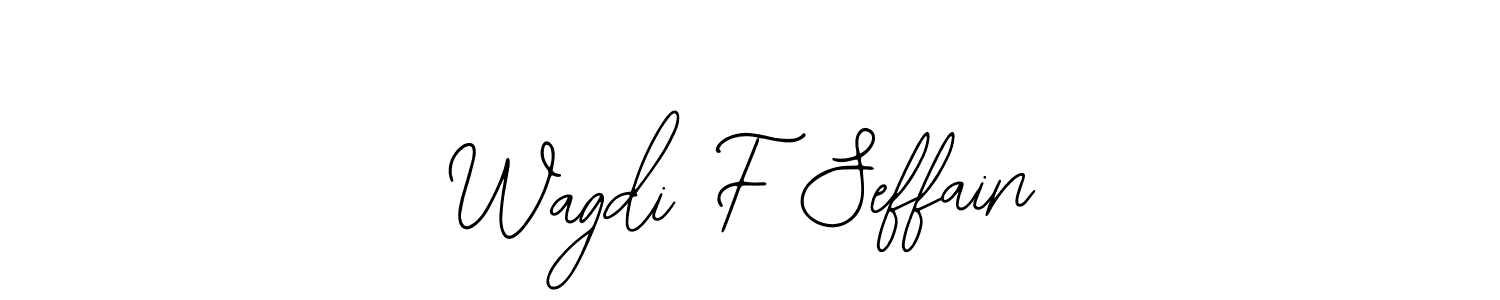 Use a signature maker to create a handwritten signature online. With this signature software, you can design (Bearetta-2O07w) your own signature for name Wagdi F Seffain. Wagdi F Seffain signature style 12 images and pictures png