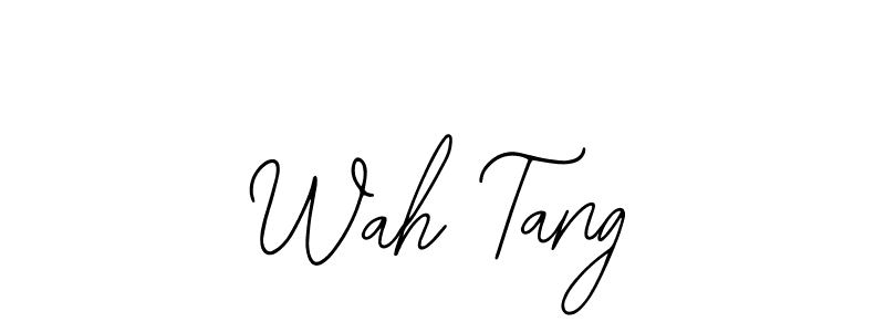 Use a signature maker to create a handwritten signature online. With this signature software, you can design (Bearetta-2O07w) your own signature for name Wah Tang. Wah Tang signature style 12 images and pictures png