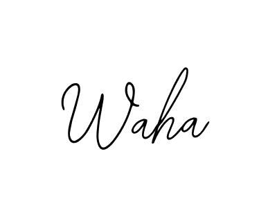 Design your own signature with our free online signature maker. With this signature software, you can create a handwritten (Bearetta-2O07w) signature for name Waha. Waha signature style 12 images and pictures png