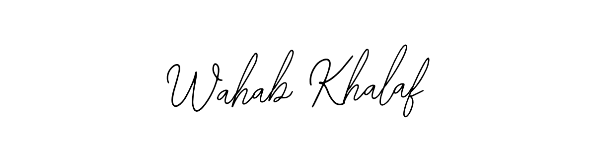Also You can easily find your signature by using the search form. We will create Wahab Khalaf name handwritten signature images for you free of cost using Bearetta-2O07w sign style. Wahab Khalaf signature style 12 images and pictures png