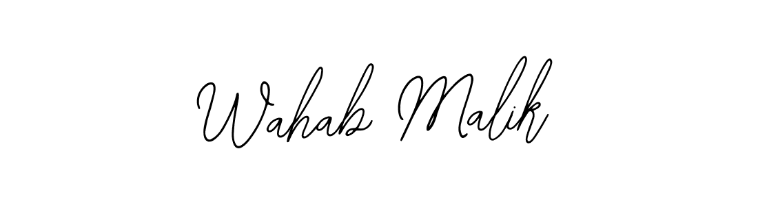 Also You can easily find your signature by using the search form. We will create Wahab Malik name handwritten signature images for you free of cost using Bearetta-2O07w sign style. Wahab Malik signature style 12 images and pictures png