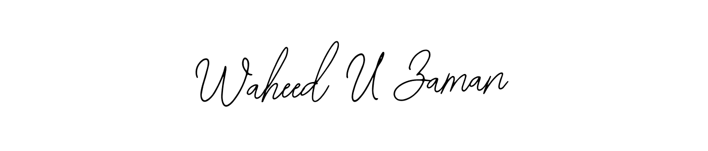 How to make Waheed U Zaman name signature. Use Bearetta-2O07w style for creating short signs online. This is the latest handwritten sign. Waheed U Zaman signature style 12 images and pictures png