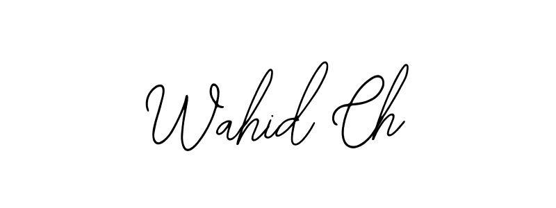 Also You can easily find your signature by using the search form. We will create Wahid Ch name handwritten signature images for you free of cost using Bearetta-2O07w sign style. Wahid Ch signature style 12 images and pictures png