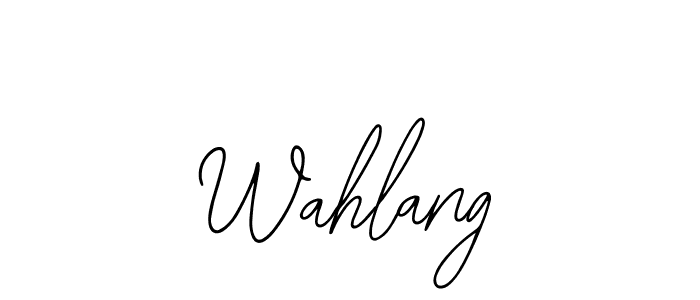 Use a signature maker to create a handwritten signature online. With this signature software, you can design (Bearetta-2O07w) your own signature for name Wahlang. Wahlang signature style 12 images and pictures png
