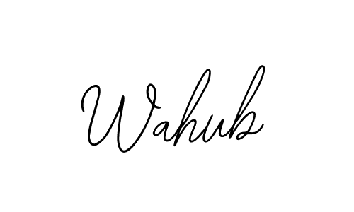 Use a signature maker to create a handwritten signature online. With this signature software, you can design (Bearetta-2O07w) your own signature for name Wahub. Wahub signature style 12 images and pictures png